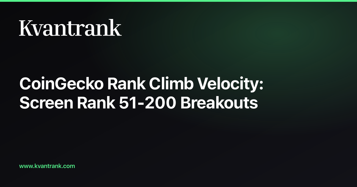 CoinGecko Rank Climb Velocity: Screen Rank 51-200 Breakouts — Kvantrank blog cover