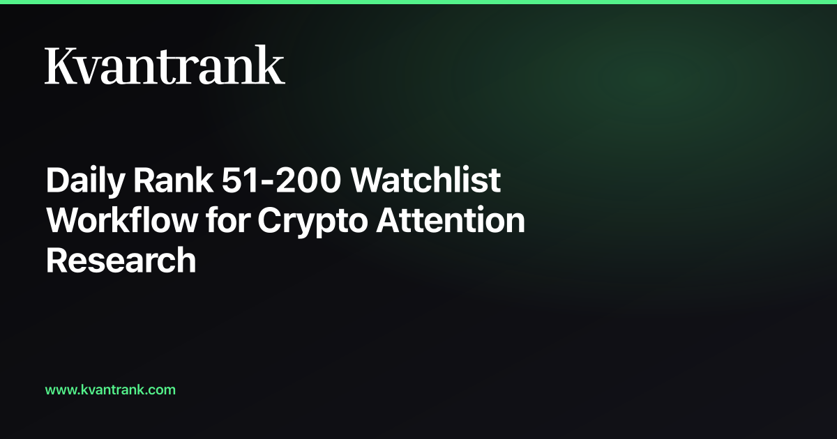 Daily Rank 51-200 Watchlist Workflow for Crypto Attention Research — Kvantrank blog cover
