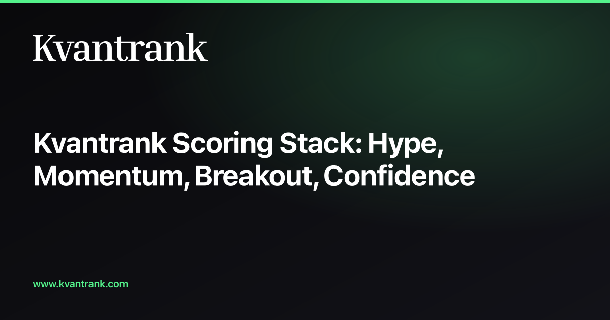 Kvantrank Scoring Stack: Hype, Momentum, Breakout, Confidence — Kvantrank blog cover