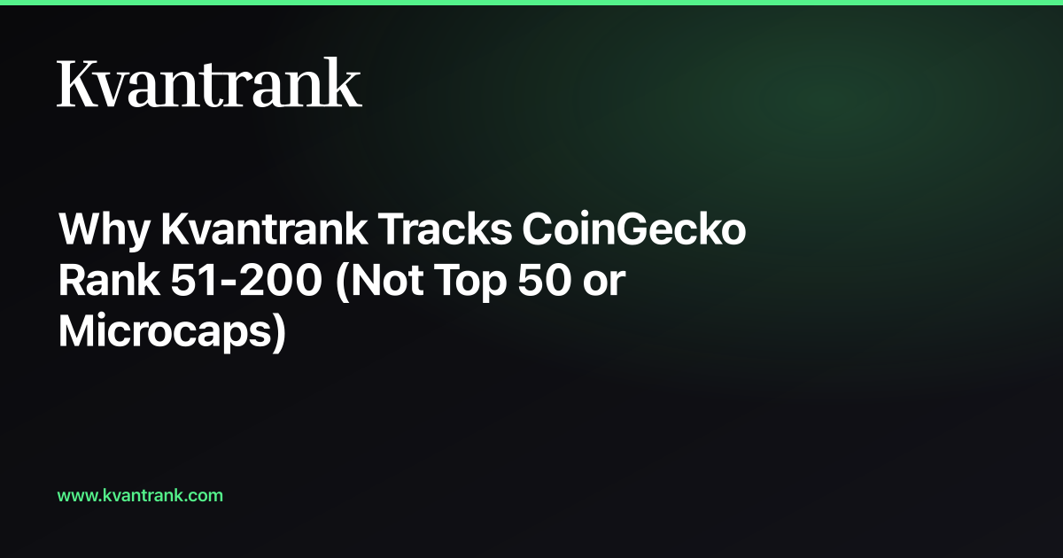 Why Kvantrank Tracks CoinGecko Rank 51-200 (Not Top 50 or Microcaps) — Kvantrank blog cover